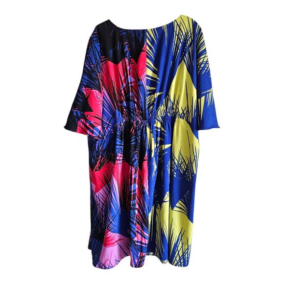 LANE BRYANT Women Plus 22 24 Dress Cover Up V-Neck Tropical Multicolor Quick Dry - Picture 7 of 8